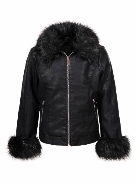 Girls' Woven Leather Jacket