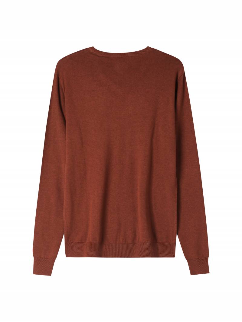 Men's knit sweater-Brick-red