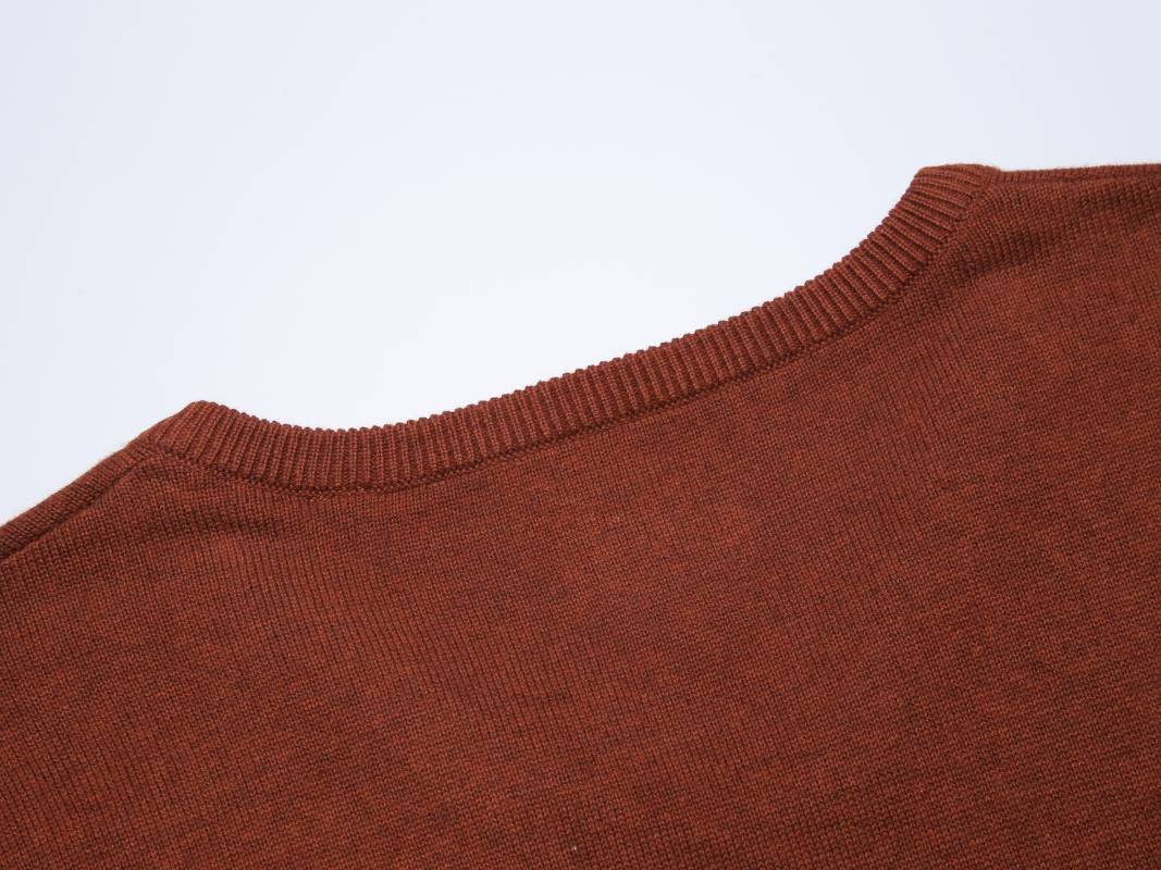 Men's knit sweater-Brick-red