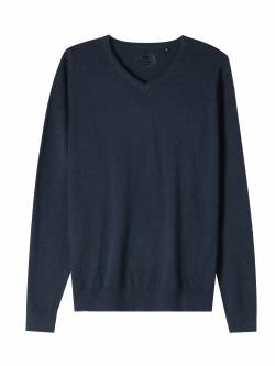 Men's knit sweater-d. hemp blue