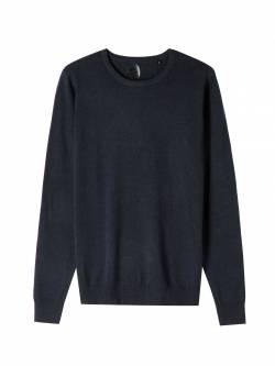 Men's knit sweater-d hemp blue