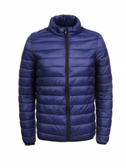 Plus size men's wadded jacket DK.BLUE