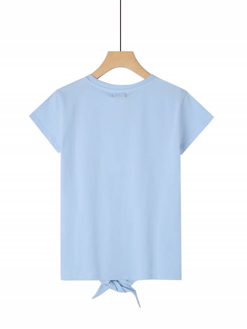 Girl's basic knotted T-shirt