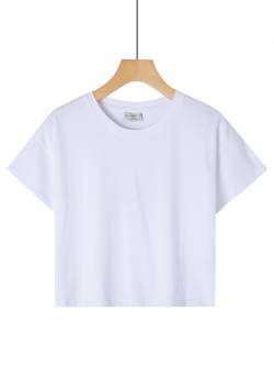 Girl's basic cropped T-shirt
