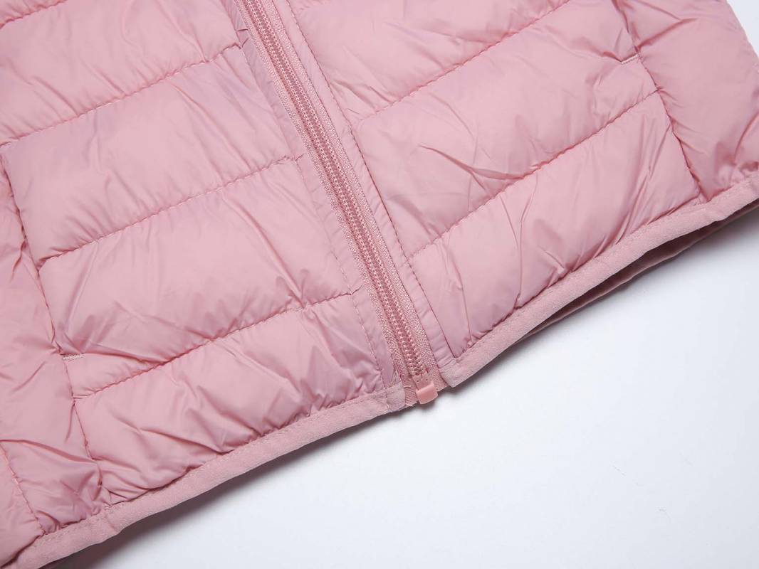 Girl's basic lightweight hooded vest-pink