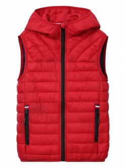 Boys' basic lightweight hooded vest-red