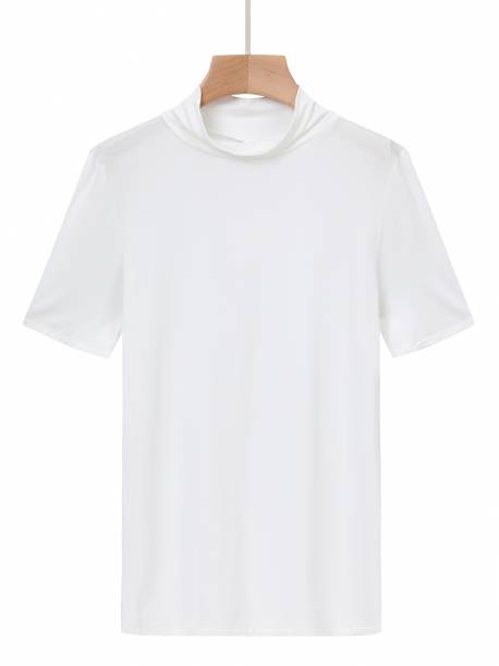 Women's basic high neck T-shirts