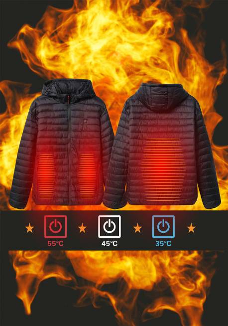 Plus size men's lightweight heated technical padded jacket