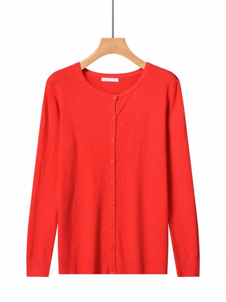 Women's knit cardigan with button front