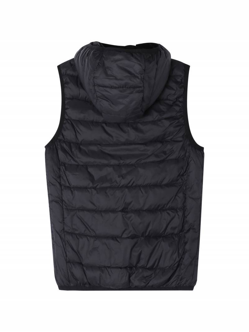 Boys' basic lightweight hooded vest-Black