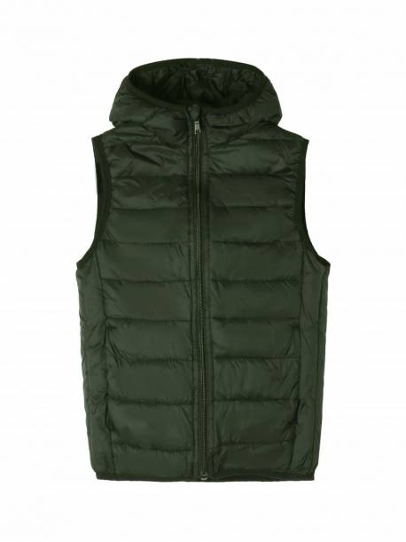 Boys' basic lightweight hooded vest-Army green