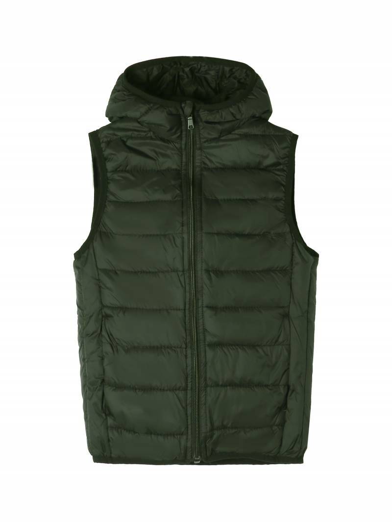 Boys' basic lightweight hooded vest-Army green