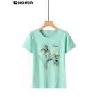 Women's Knitted Short Sleeve T Shirt
