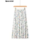 woven rayon long skirt