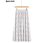 woven rayon long skirt